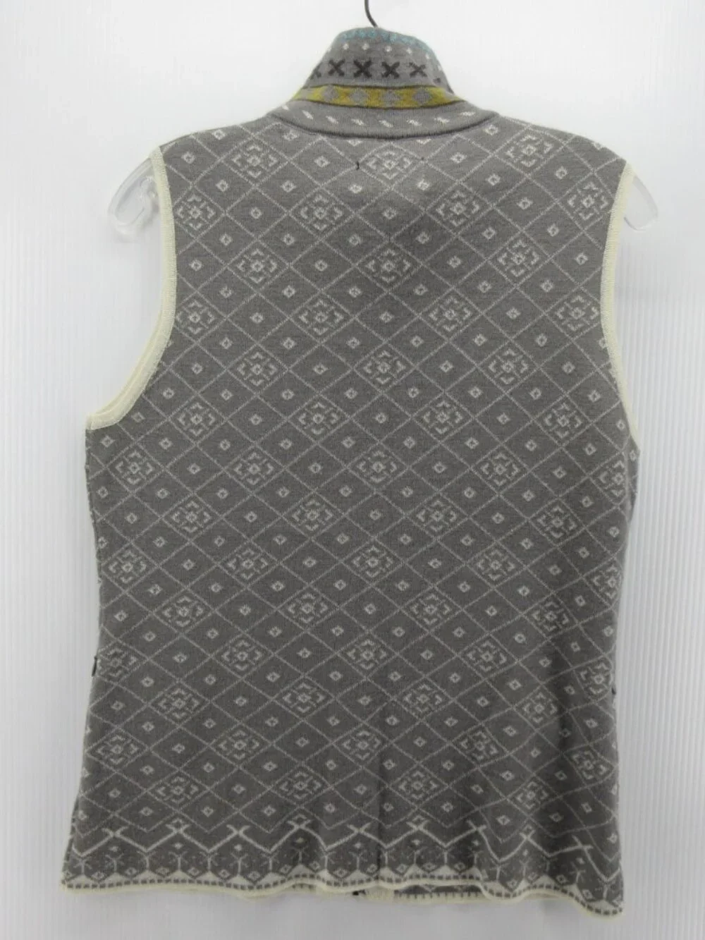 Icelandic Design Sweater Medium Wool Vest Cardigan Nordic Snowflake - Picture 6 of 11